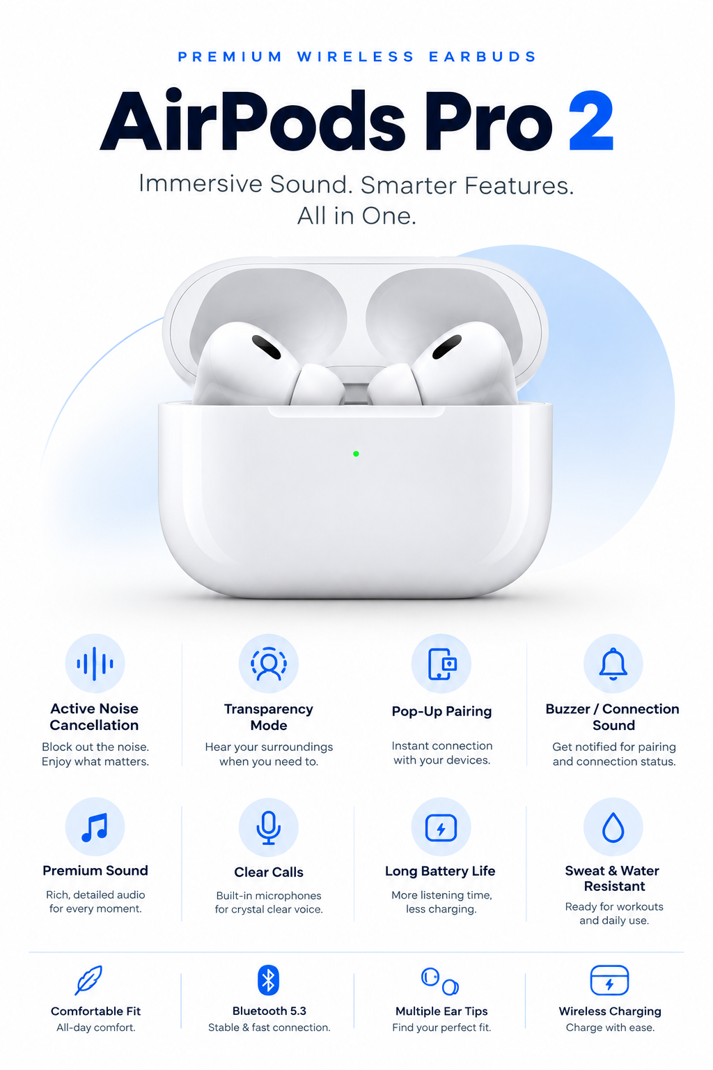 AirPods Pro 2 – Active Noise Cancellation | Premium Wireless Earbuds
